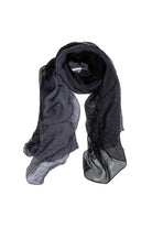 A-zone sjaal degrade voile grijs zwart met strass