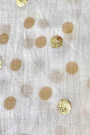 A-zone sjaal polka dots wit goud