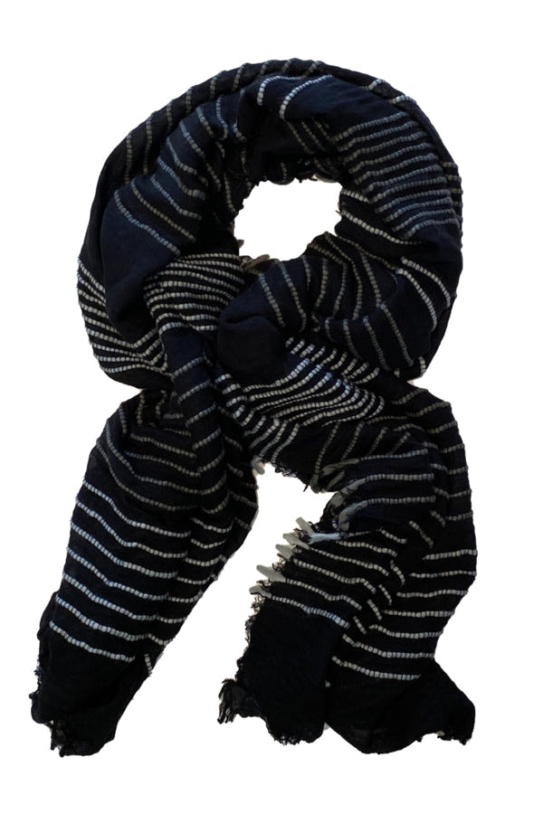 ROMANO sjaal zwart grijs streep