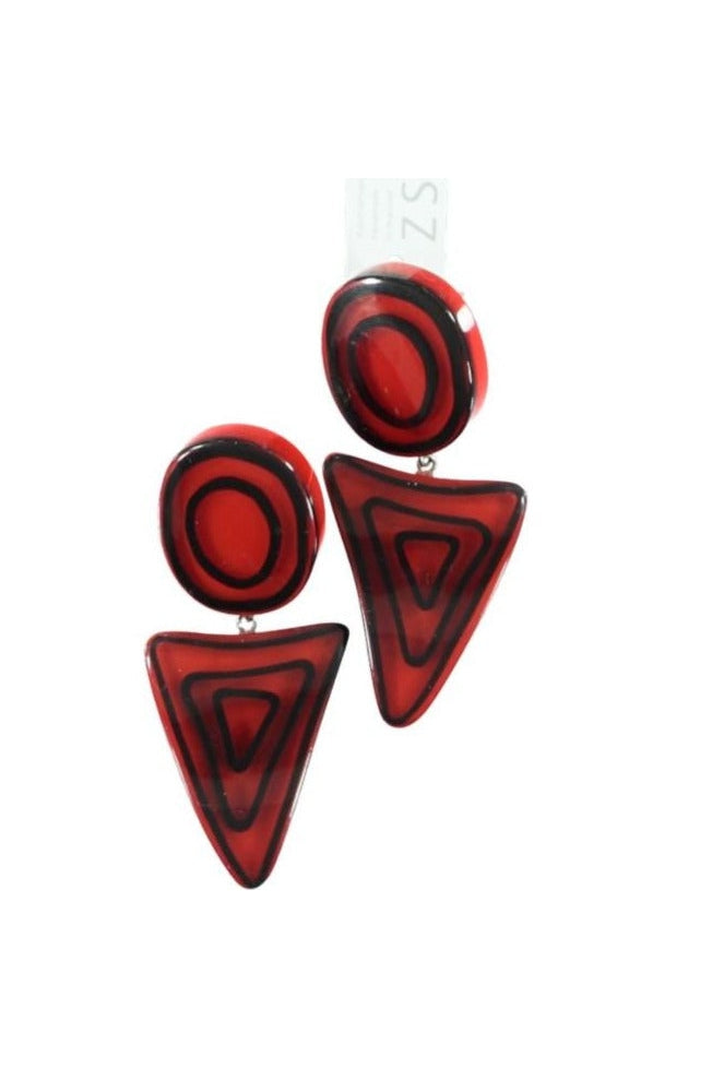 
            
                Load image into Gallery viewer, ZSISKA oorbellen rood zwart ELEMENTS
            
        