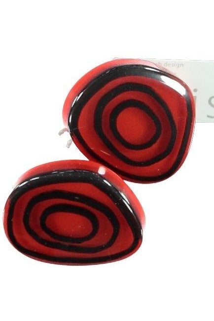 ZSISKA oorbellen rood zwart ELEMENTS