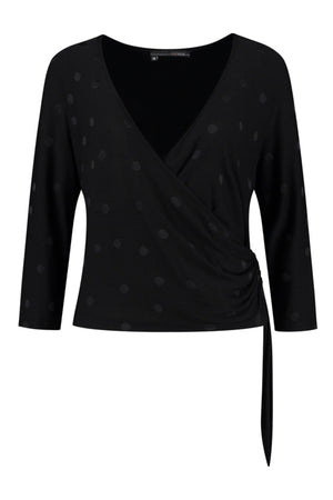 
            
                Load image into Gallery viewer, ELSEWHERE overslag vest SAM - zwart jersey dot
            
        