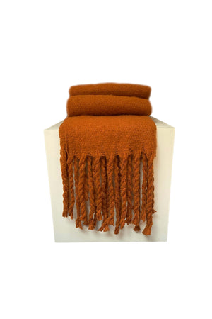
            
                Load image into Gallery viewer,Winter sjaal met franje - bruin
            
        